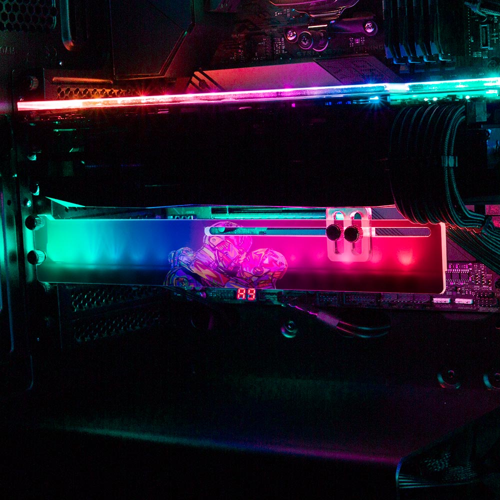 Valentines Robots RGB GPU Support Bracket - Technodrome1 - V1Tech