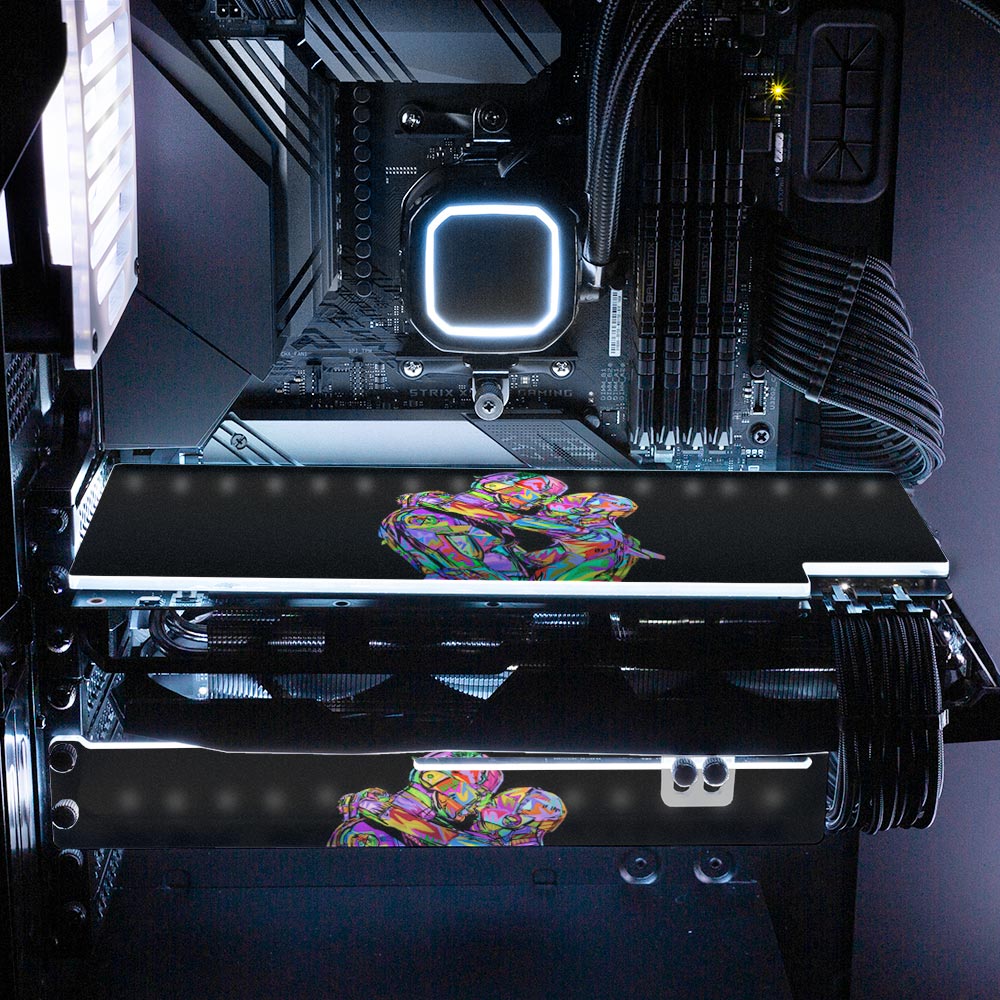 Valentines Robots RGB GPU Support Bracket - Technodrome1 - V1Tech