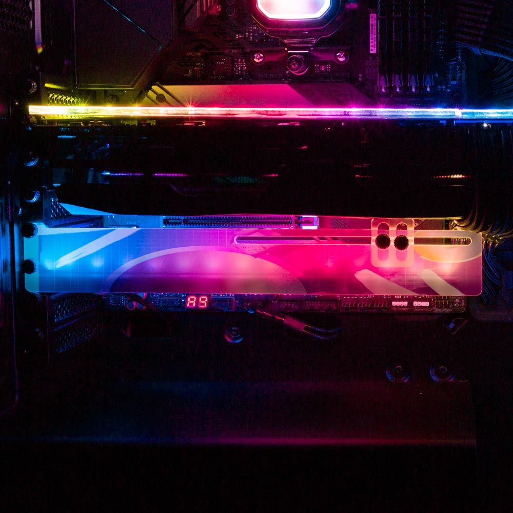 Vaporswavey RGB GPU Support Bracket - Devil May Create - V1Tech