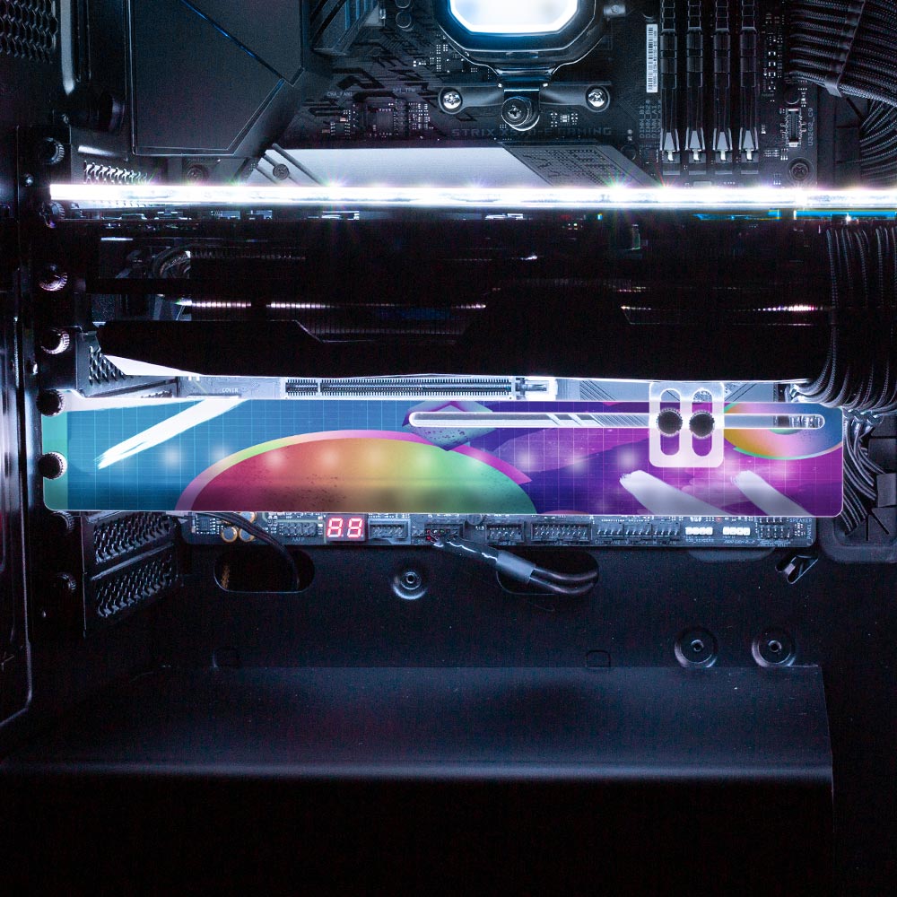 Vaporswavey RGB GPU Support Bracket - Devil May Create - V1Tech