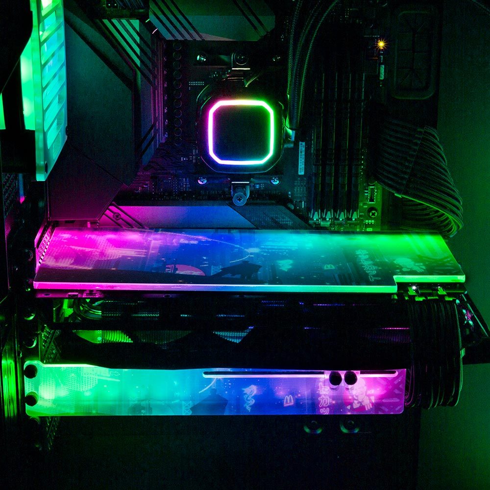 Worlds Traveler RGB GPU Support Bracket - Dan Giuz - V1Tech