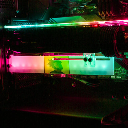 Yellow RGB GPU Support Bracket - Utopia Graphix - V1Tech