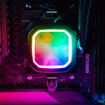 Sunset Ghosts AIO Cover for Corsair RGB Hydro Platinum and Pro Series (H100i, H115i, H150i, H100X, XT, X, SE, H60)