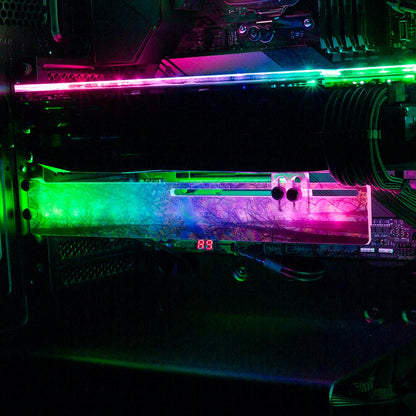 A Rainbow Night RGB GPU Support Bracket - Cajuca Art - V1Tech