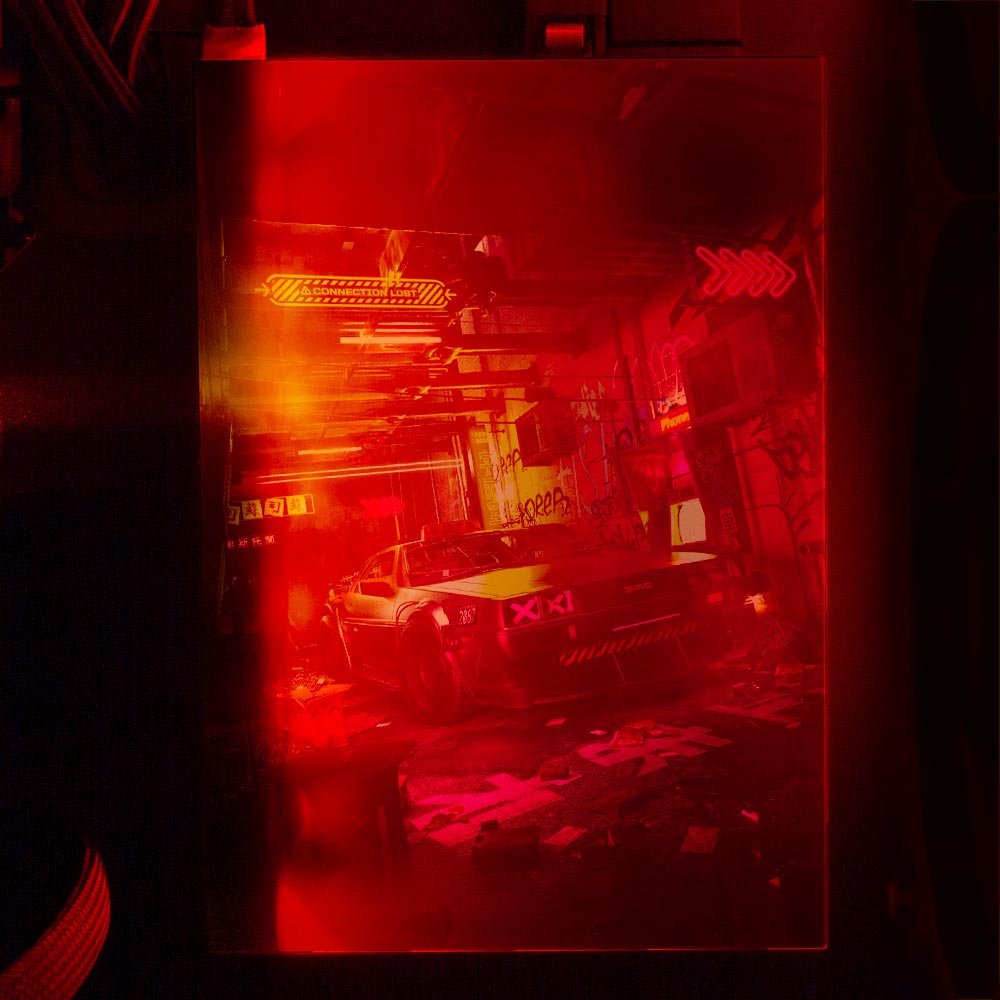 Alley Cyberpunk RGB HDD Cover Vertical - Skie Graphic Studio - V1Tech