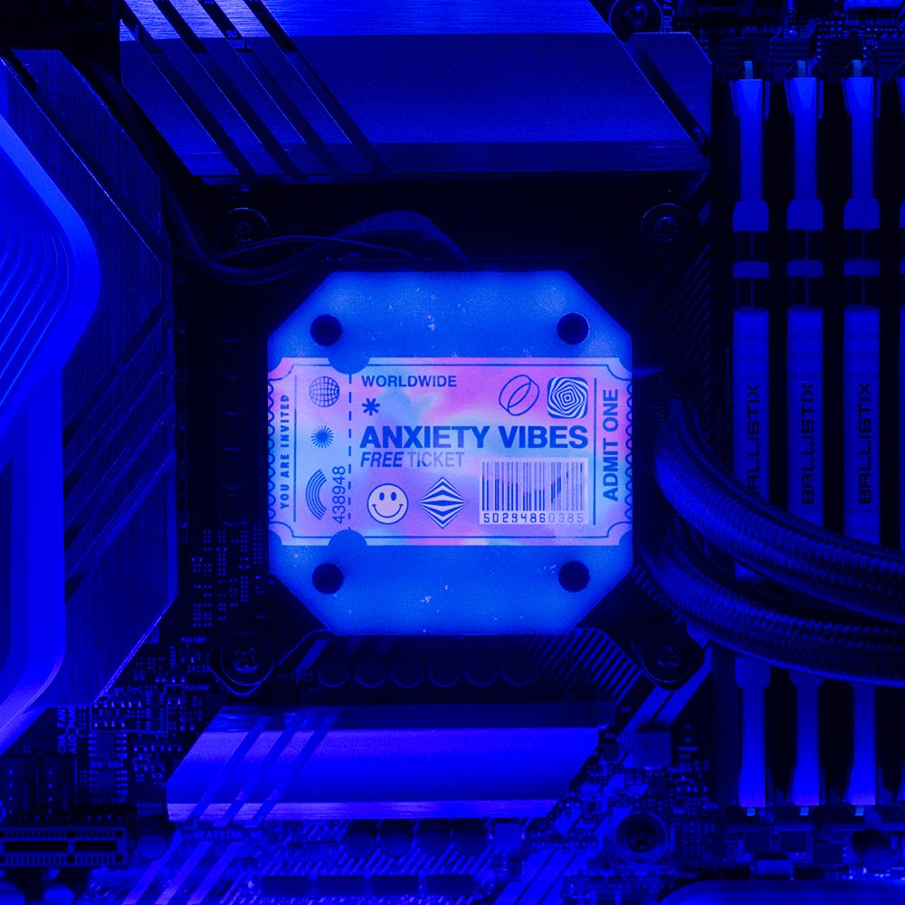 Anxiety Ticket AIO Cover for Corsair iCUE ELITE CAPELLIX (H100i, H115i, H150i Black and White) - Javilostcontrol - V1Tech