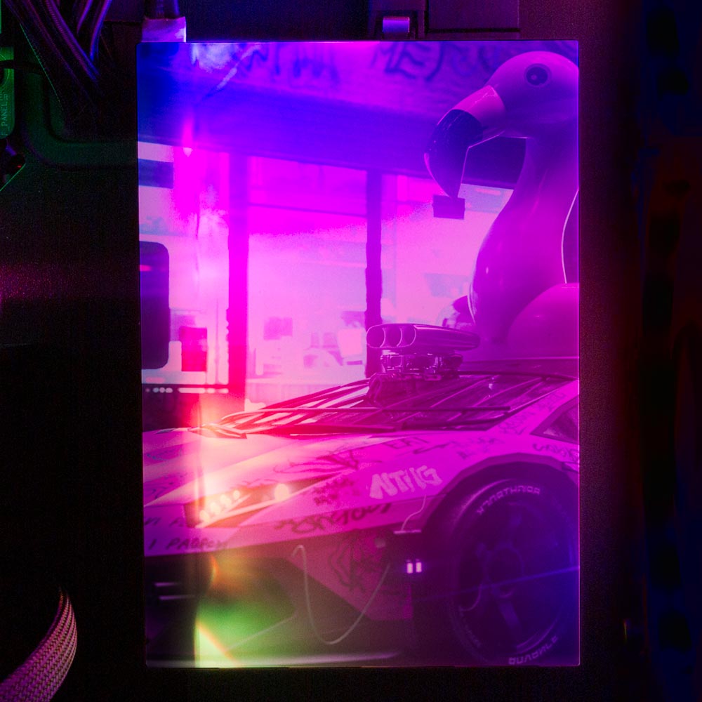 Bad Flamingo RGB HDD Cover Vertical - Skie Graphic Studio - V1Tech