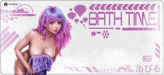 Bath Time Yokai Girl X-Large Mouse Pad - Dominic Glover - V1 Tech