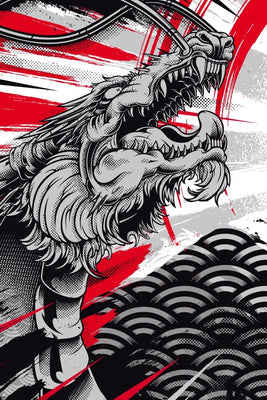 Battle of the Fire Dragon Plexi Glass Wall Art