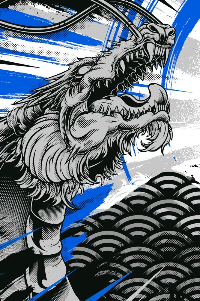 Battle of the Water Dragon Plexi Glass Wall Art - Daniele Caruso - V1Tech