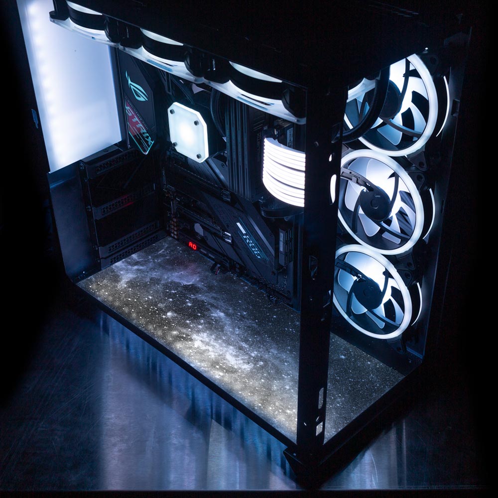 Black Space Lian Li O11 Dynamic and XL Bottom Panel Plate Cover with ARGB LED Lighting - V1Tech