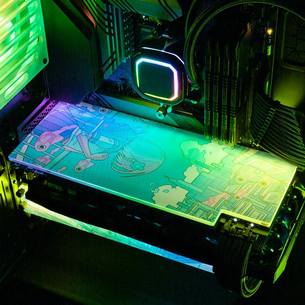 Blue Color RGB GPU Backplate - XmioArt - V1Tech