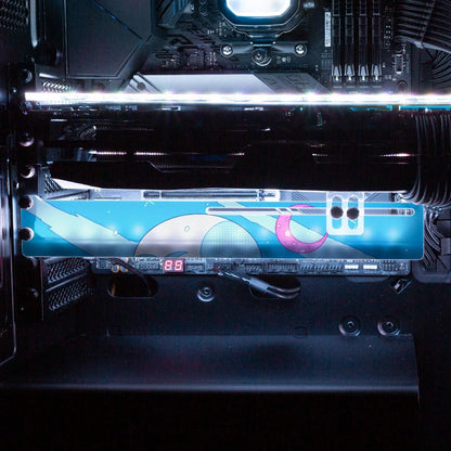Blue Horizon RGB GPU Support Bracket - XmioArt - V1Tech
