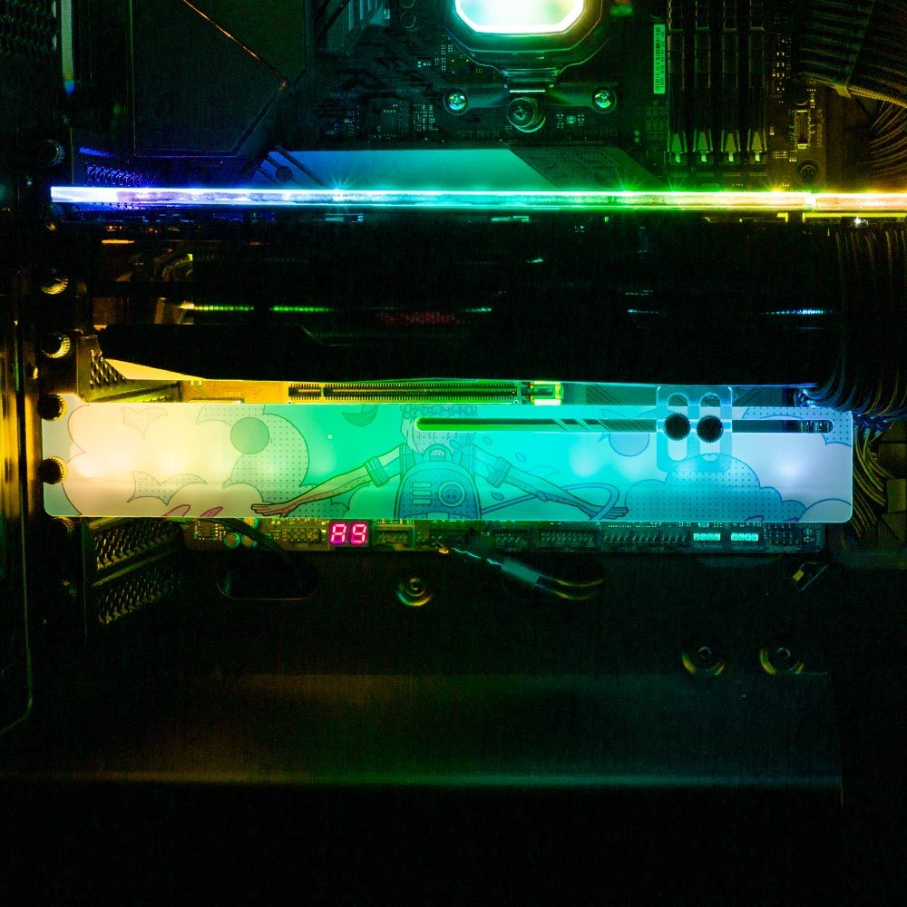 Blue Infinity RGB GPU Support Bracket - XmioArt - V1Tech