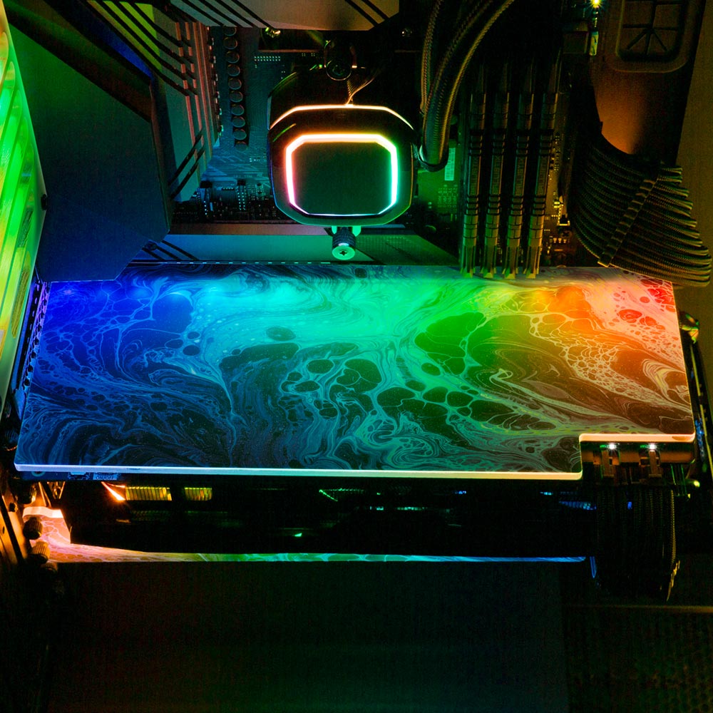 Blue Neon RGB GPU Backplate - Geoglyser - V1Tech
