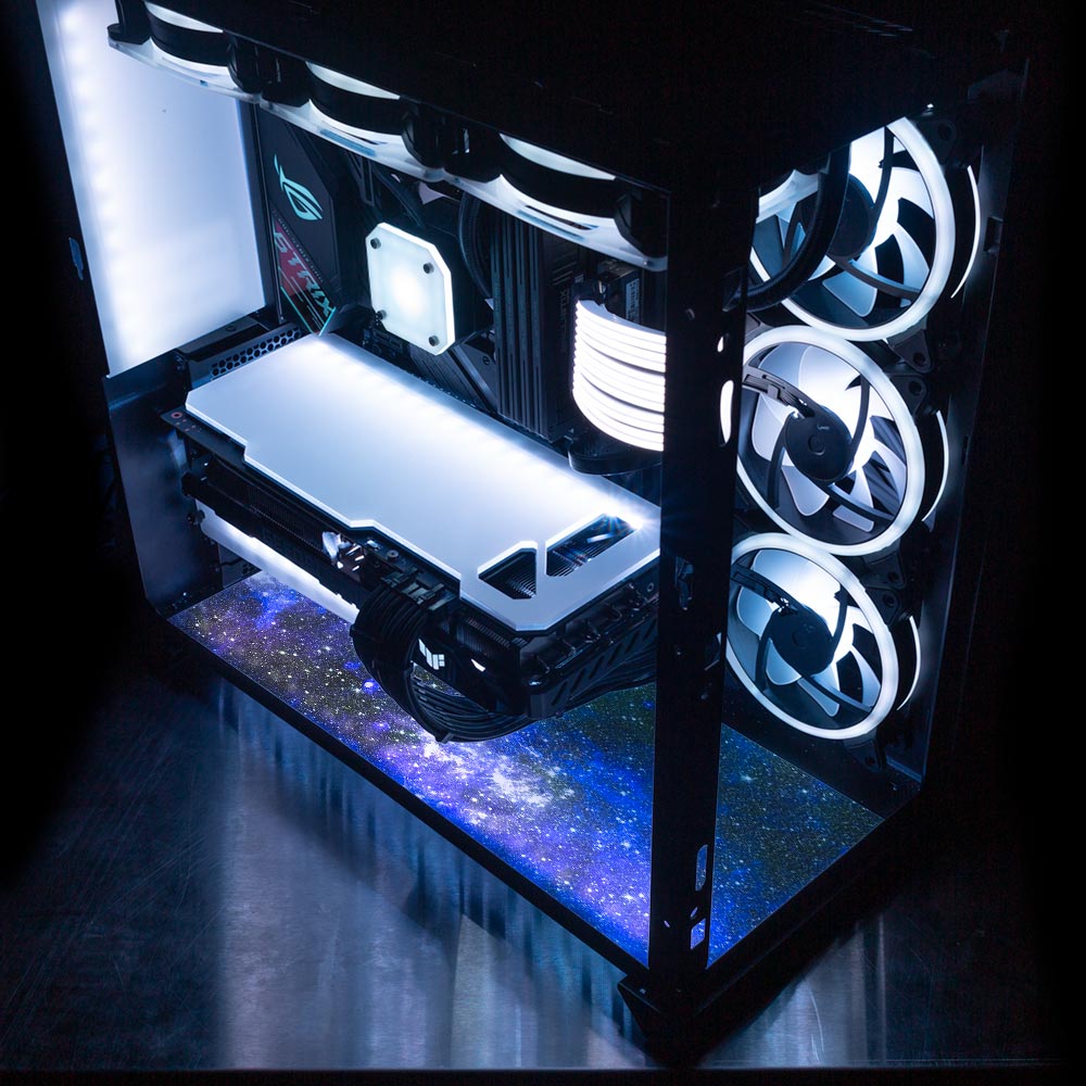 Blue Space Lian Li O11 Dynamic and XL Bottom Panel Plate Cover with ARGB LED Lighting - V1Tech