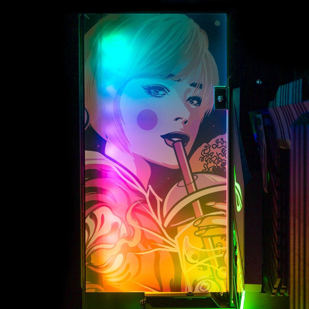 Boba Geisha Lian Li O11 and Dynamic and XL Rear Panel Plate Cover with ARGB LED Lighting - HeyMoonly - V1Tech