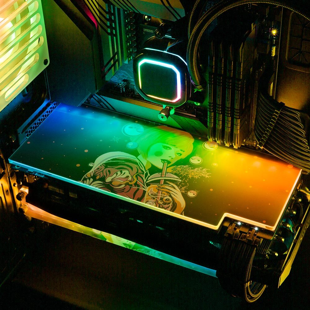 Boba Geisha RGB GPU Backplate - HeyMoonly - V1Tech