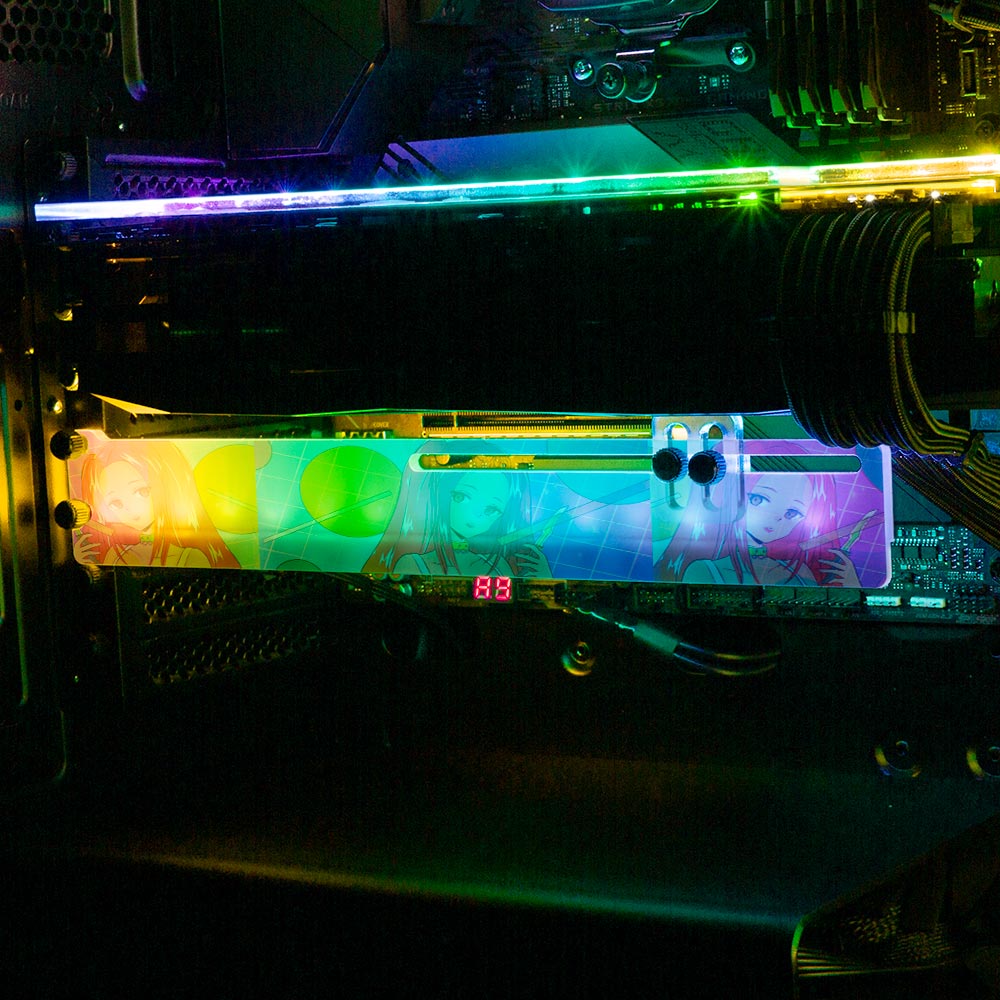 Born in the 90s RGB GPU Support Bracket - YacilArt - V1Tech