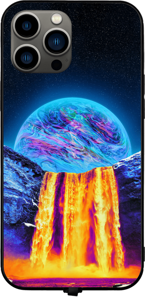 Burning Waterfalls RGB LED Protective Phone Case for iPhone and Samsung Models - Geoglyser - V1 Tech