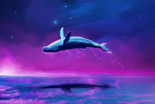 Cetaceans Dream Plexi Glass Wall Art - Shooting Star Log Book - V1Tech