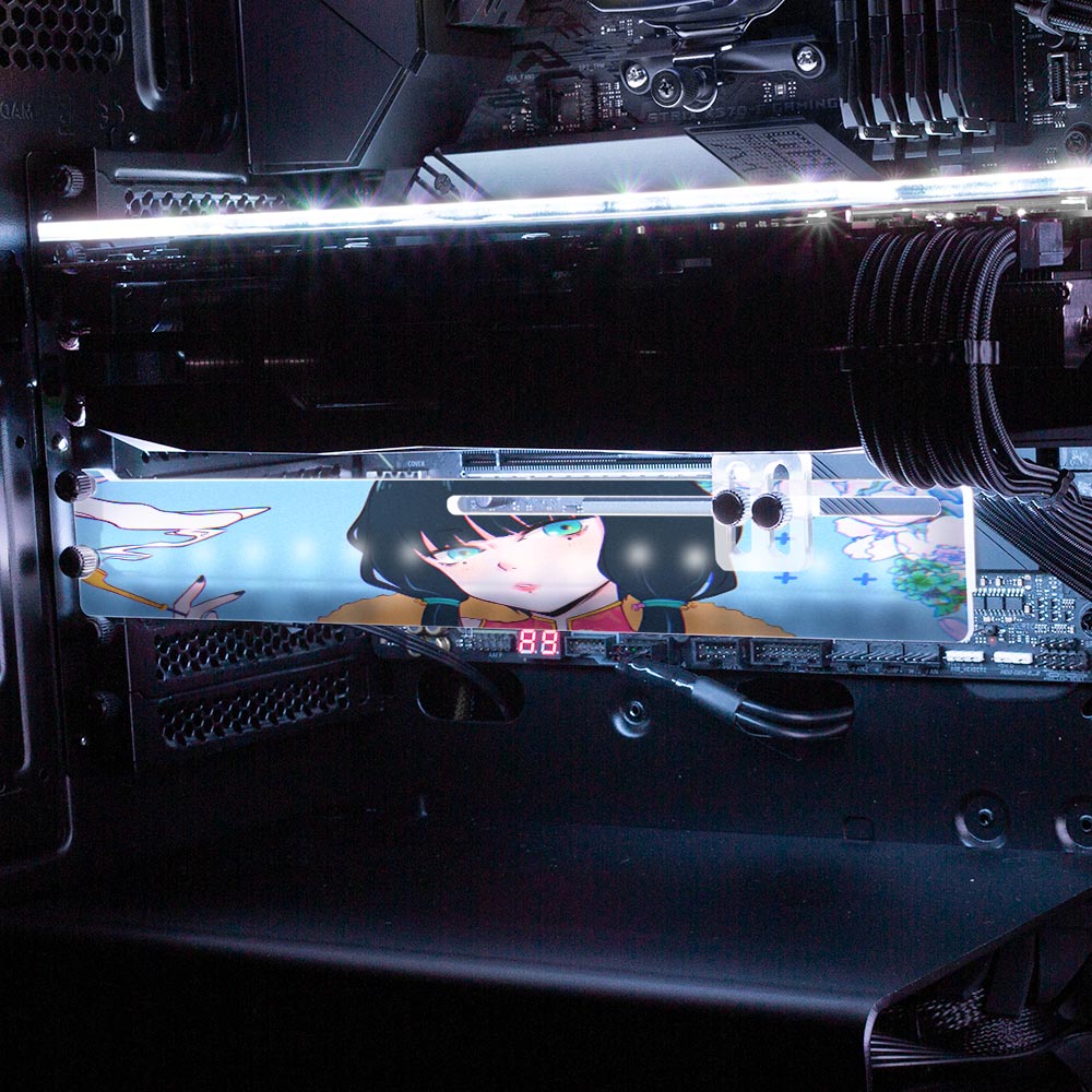 Classy Anime Girl RGB GPU Support Bracket - YacilArt - V1Tech
