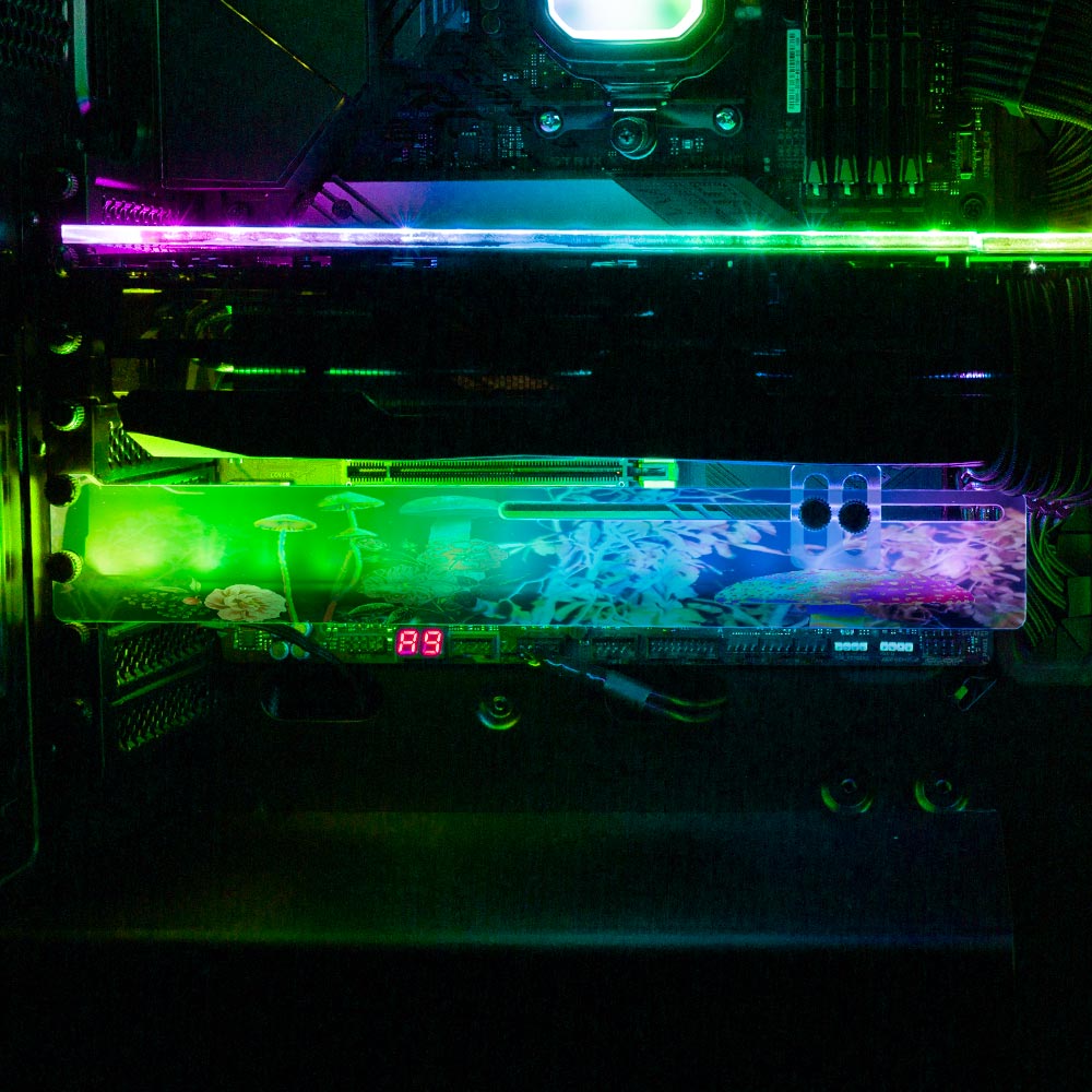 Colorful Night RGB GPU Support Bracket - Cajuca Art - V1Tech