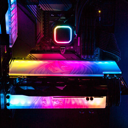 Crescent Blue Hues RGB GPU Backplate - Piumeli - V1Tech