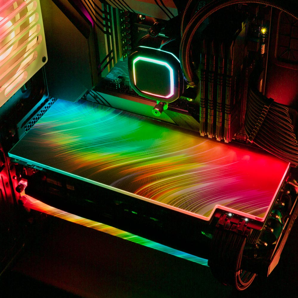 Crystal Corridor RGB GPU Backplate - StellarFire - V1Tech