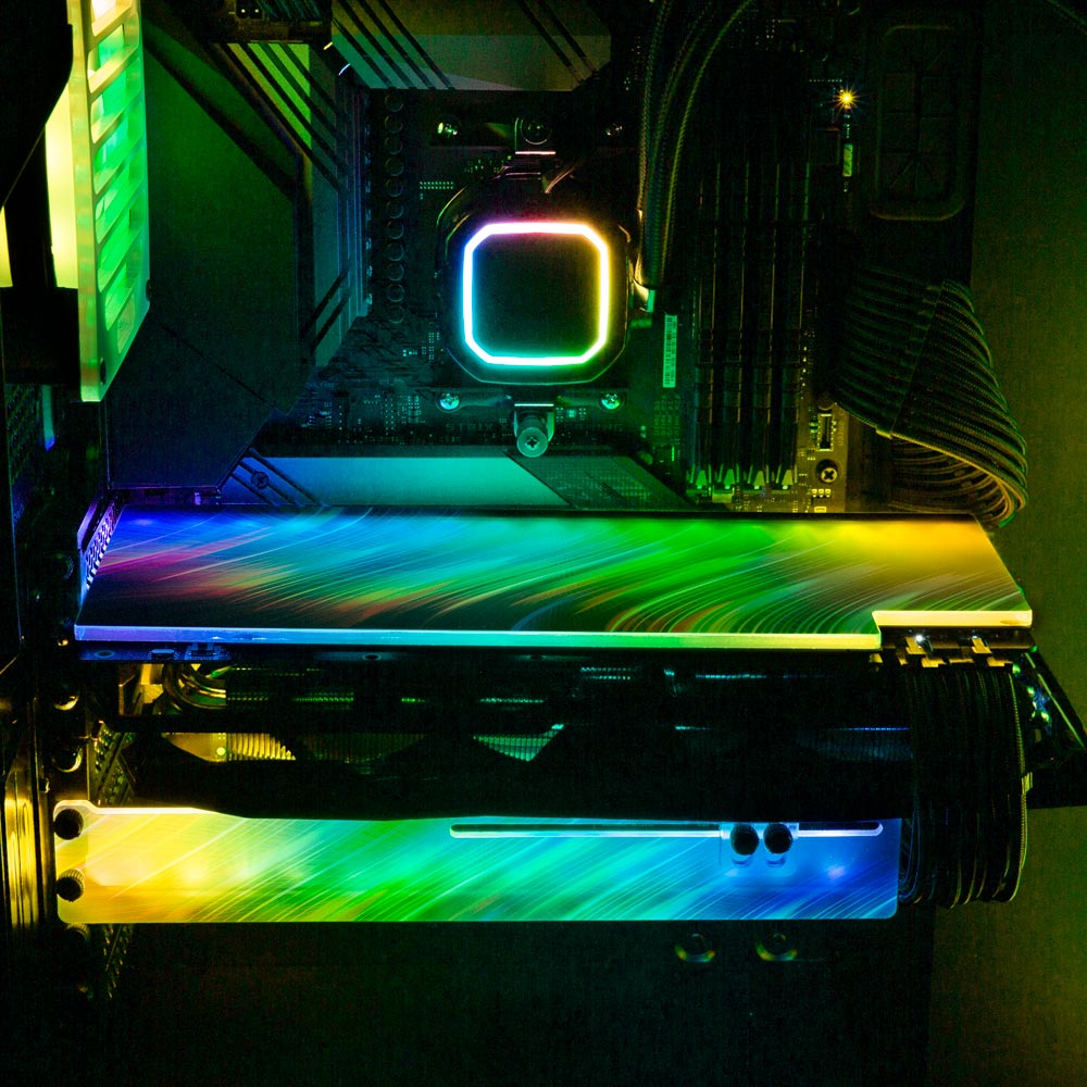 Crystal Corridor RGB GPU Support Bracket - StellarFire - V1Tech