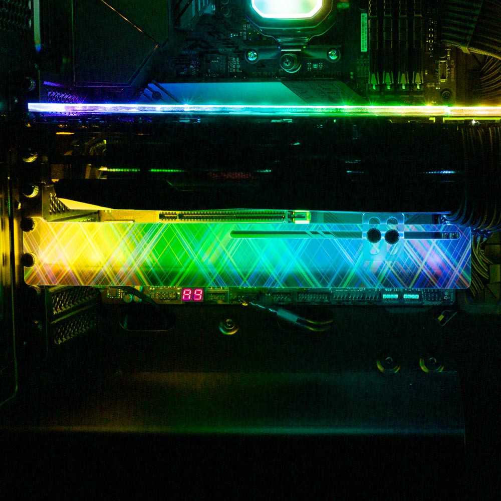 Crystal Sensation RGB GPU Support Bracket - StellarFire - V1Tech