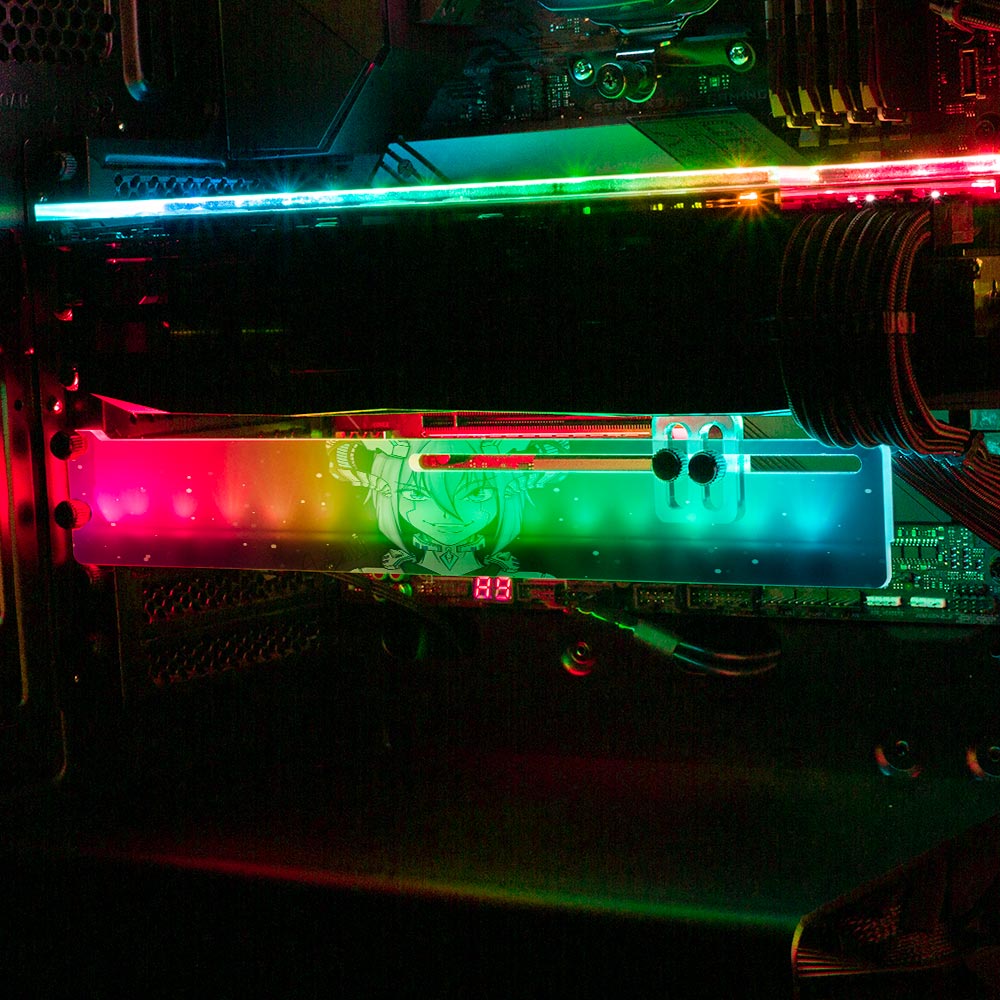 Cyber Angel Shepherdess RGB GPU Support Bracket - Ghost Data - V1Tech