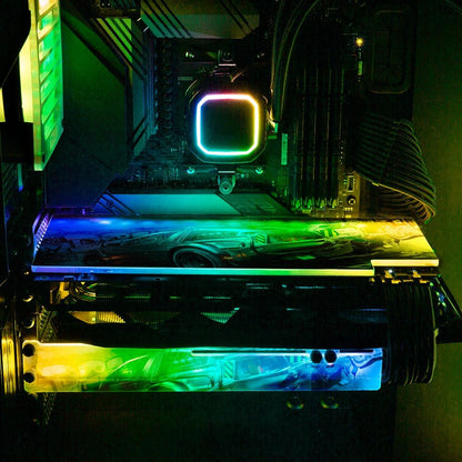 Cyber DeLorean2 RGB GPU Backplate - Skie Graphic Studio - V1Tech