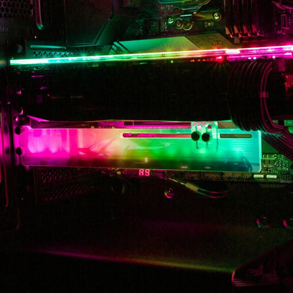 Cyber77 RGB GPU Support Bracket - Skie Graphic Studio - V1Tech
