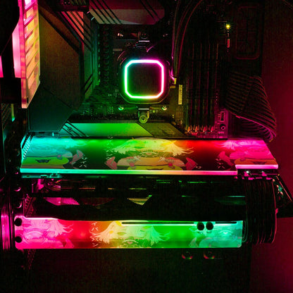 Cyberpunk Gothic Girl RGB GPU Support Bracket - YacilArt - V1Tech