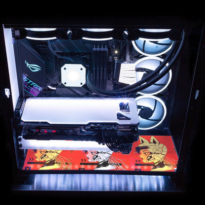Cyberpunk Kitty Lian Li O11 Dynamic and XL Bottom Panel Plate Cover with ARGB LED Lighting - YacilArt - V1Tech