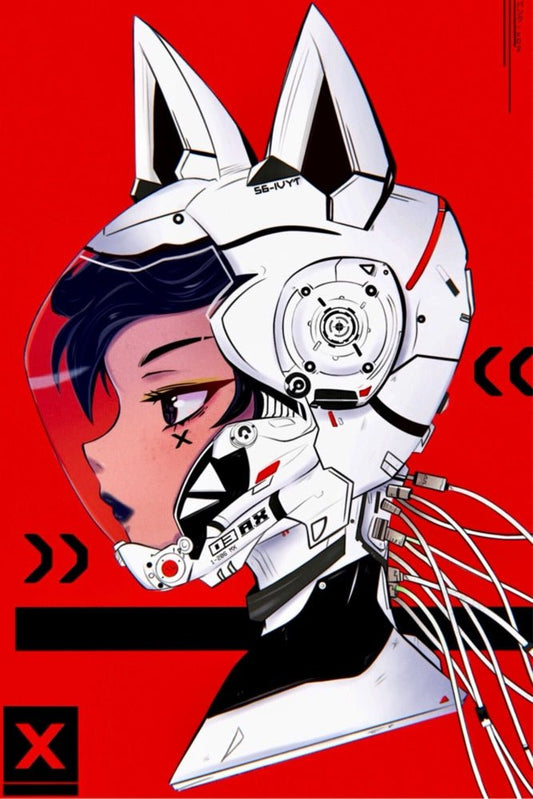 Cyberpunk Kitty Plexi Glass Wall Art - YacilArt - V1Tech
