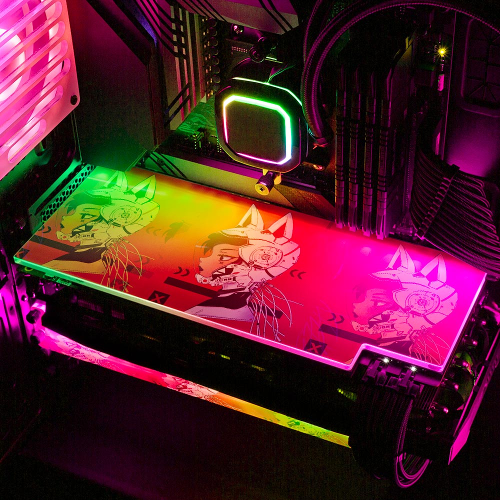 Cyberpunk Kitty RGB GPU Backplate - YacilArt - V1Tech