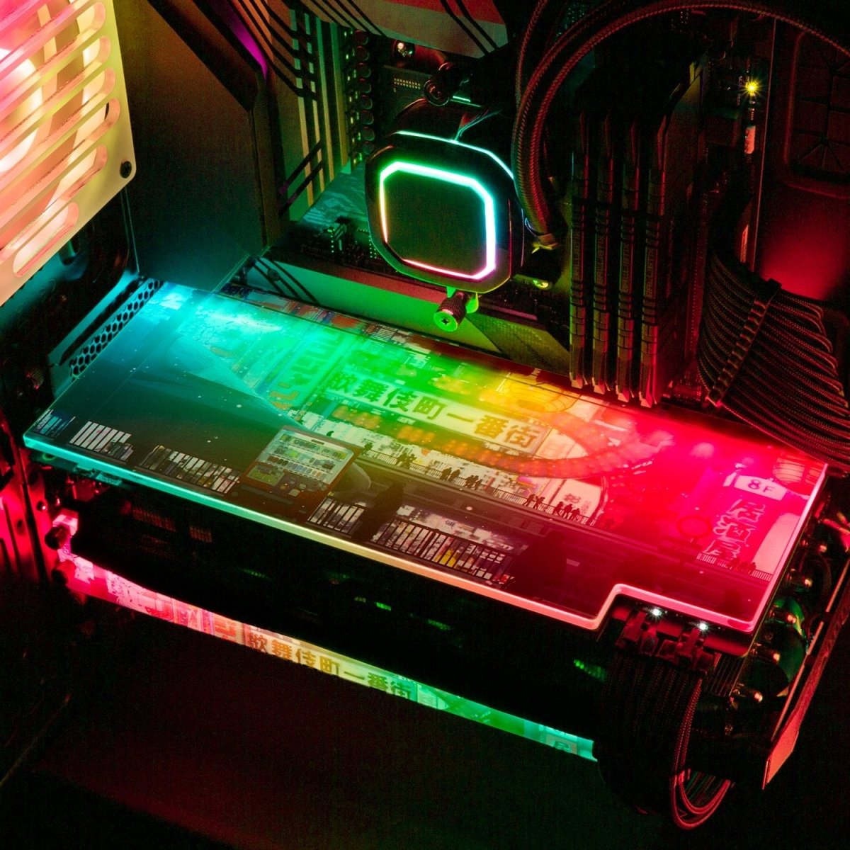Cyberpunk Streets RGB GPU Backplate - Seerlight - V1Tech