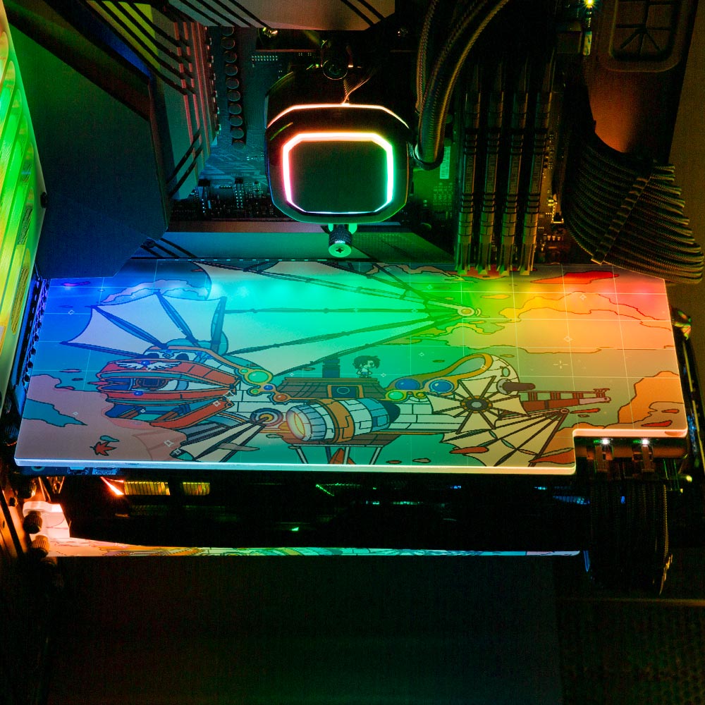 Cyborg Waves RGB GPU Backplate - Seerlight - V1Tech