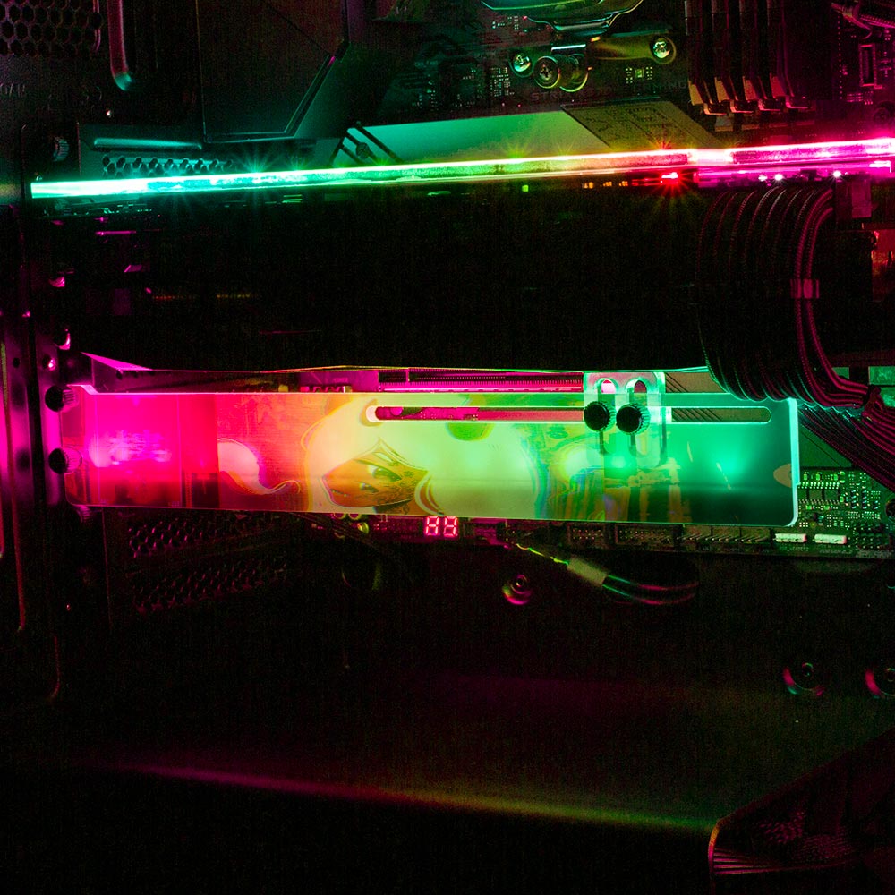 Demon Girl RGB GPU Support Bracket - YacilArt - V1Tech