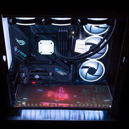 Dirty Cyber Lian Li O11 Dynamic and XL Bottom Panel Plate Cover with ARGB LED Lighting - Skie Graphic Studio - V1Tech