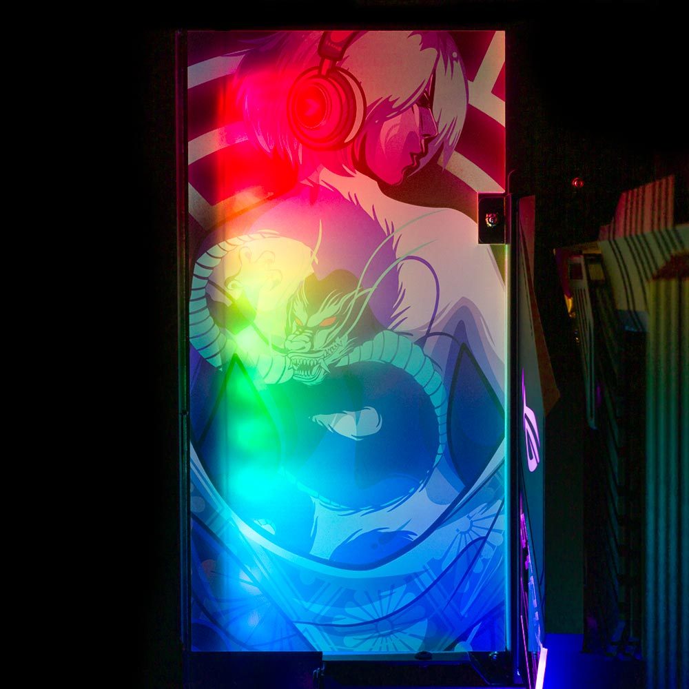 Dragona Geisha Lian Li O11 and Dynamic and XL Rear Panel Plate Cover with ARGB LED Lighting - HeyMoonly - V1Tech