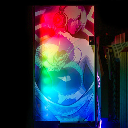 Dragona Geisha Lian Li O11 and Dynamic and XL Rear Panel Plate Cover with ARGB LED Lighting - HeyMoonly - V1Tech