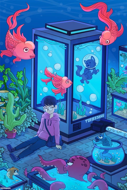 Dreamy Aquarium Plexi Glass Wall Art - Torasshuu - V1Tech