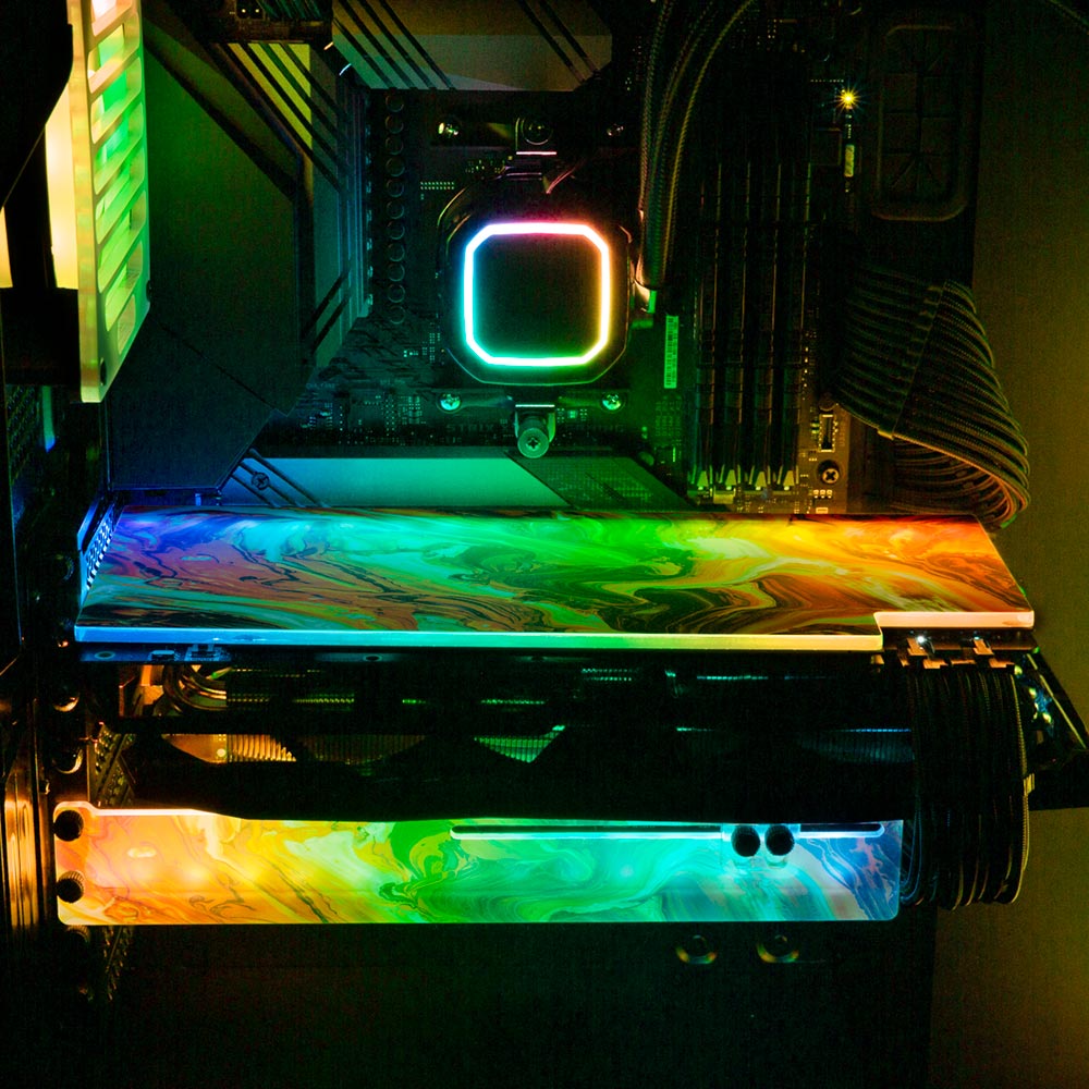 Emerald Fire RGB GPU Backplate - Geoglyser - V1Tech