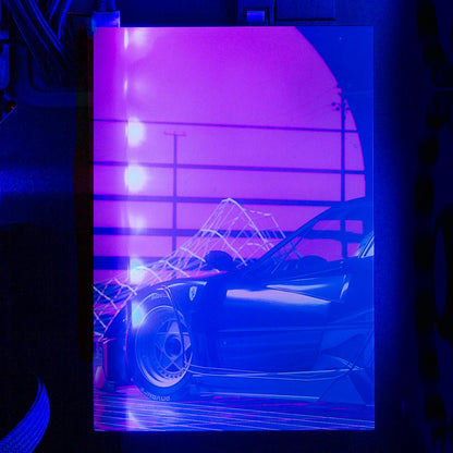 F40 Sunset RGB HDD Cover Vertical - Skie Graphic Studio - V1Tech