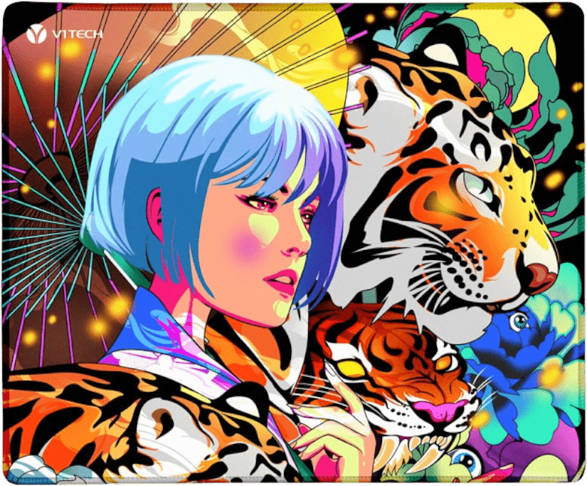 Fearless Tigers Medium Mouse Pad - HeyMoonly - V1Tech