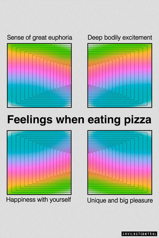 Feelings When Eating Pizza Plexi Glass Wall Art - Javilostcontrol - V1Tech