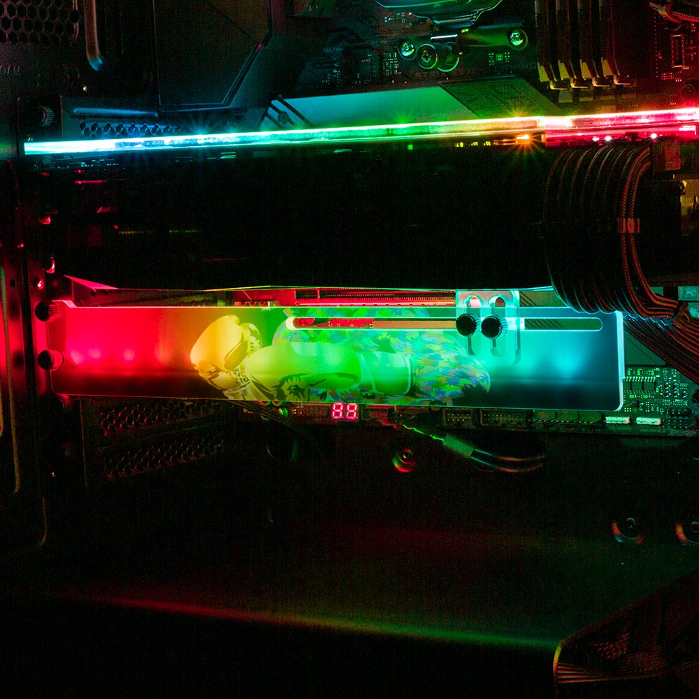 Floyddrome RGB GPU Support Bracket - Technodrome1 - V1Tech